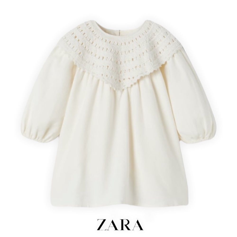 ZARA Kids | Cream | CROCHETED DRESS - Picture 2 of 14